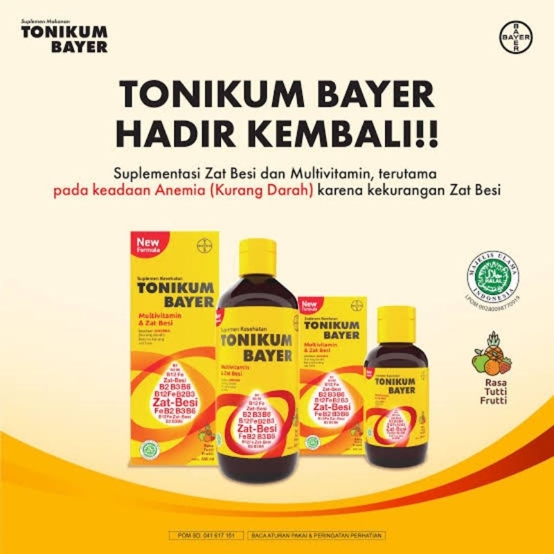 TONIKUM BAYER SIRUP (330 ML - 100 Ml) / SUPLEMEN PENAMBAH DARAH