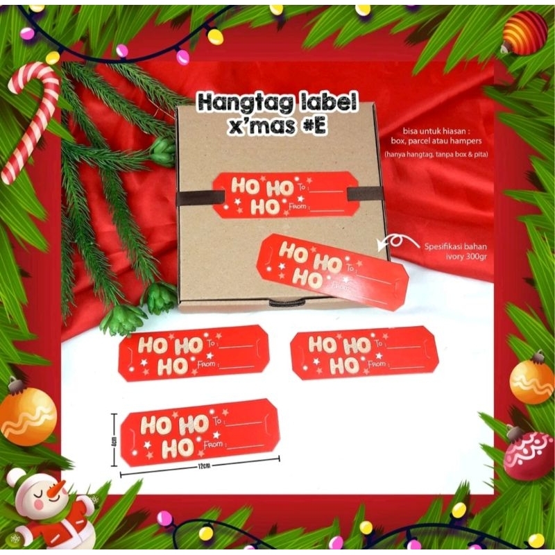 

HANGTAG NATAL hohoho HANG TAG MERRY CHRISTMAS Hangtag Label Xmas HANG TAG NATAL