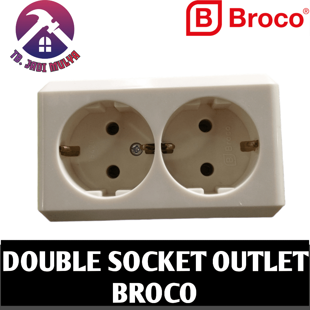 DOUBLE STOP KONTAK BROCO TEMPEL TEMBOK