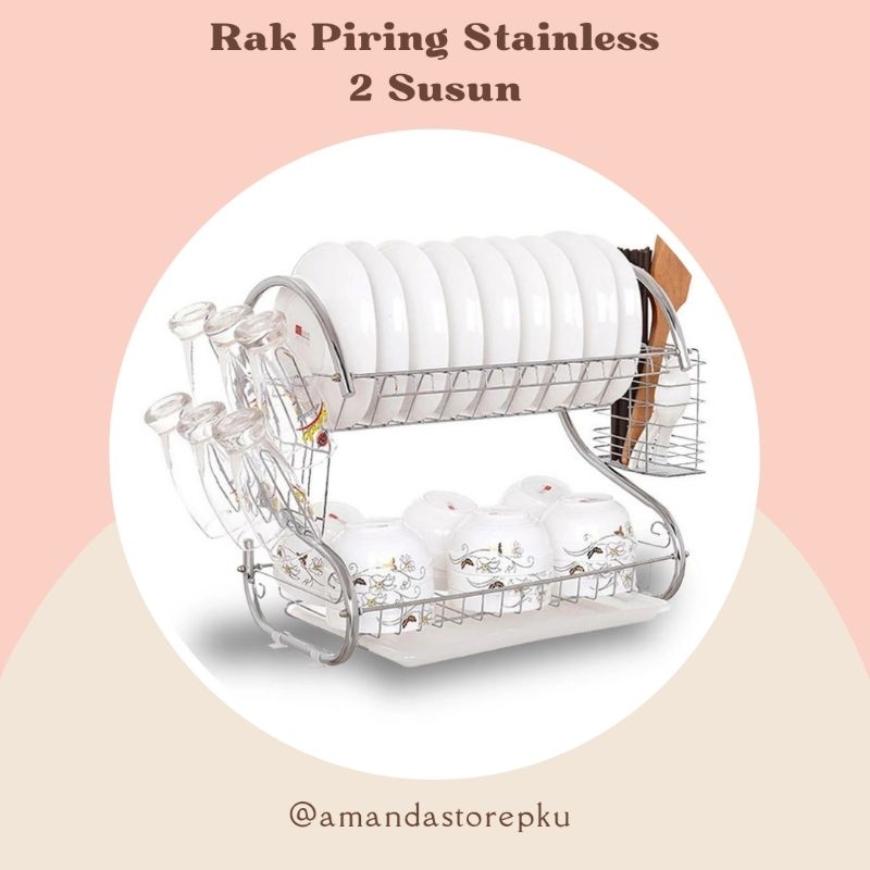 Rak Piring Stainless 2 Susun
