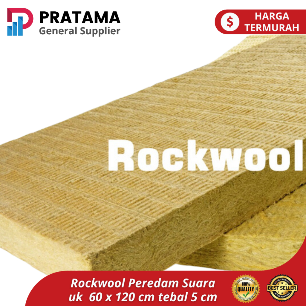Rockwool Peredam Suara uk lembar 60 x 120 cm tebal 5 cm density 40 - 100 | surabaya