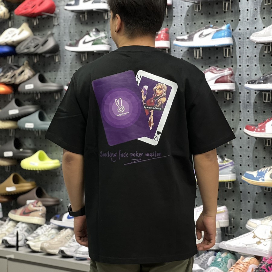 RIC Ricky is Clown Poker Face Queen Black Tee