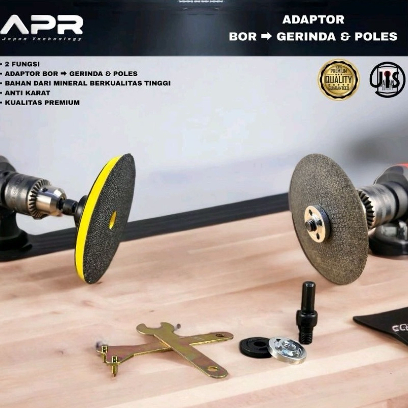 Konektor bor ke gerinda / poles alat pengubah bor jadi gerinda adapter 4inch