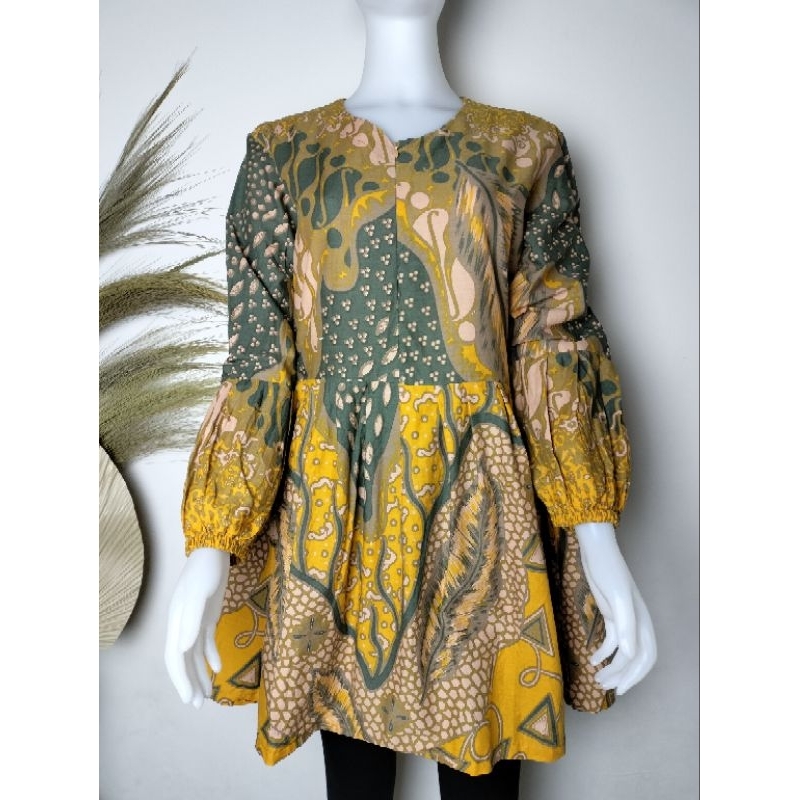 Blus Batik,blus wanita terbaru,blus kuning,batikkumurah,bisa sragaman