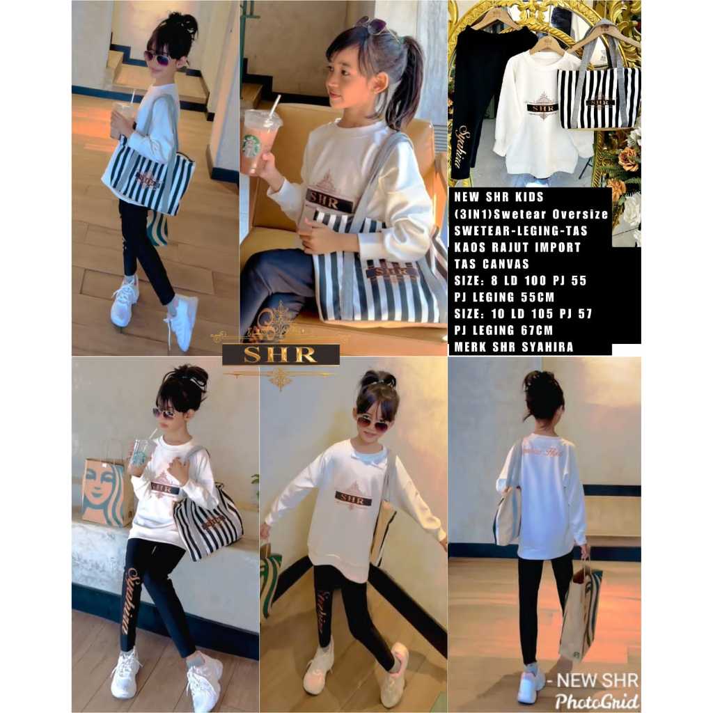 * NEW * SET 3 IN 1 SWEATER OVERSIZE SHR KIDS ORI 100%