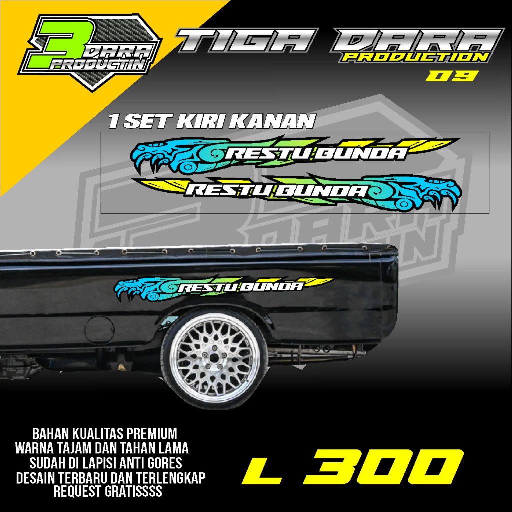 STIKER STRIPING BAK SAMPING L300 PICKUP STIKER BAK SAMPING L300 KODE 09
