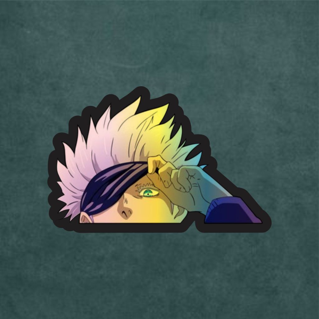 

Stiker Anime Hologram Gojo Jujutsu Kaisen Case Hp dan Laptop 7 Cm