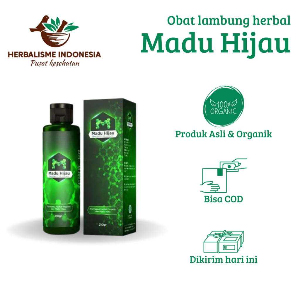 

MADU HIJAU ORIGINAL 100% LOGO M - MADU HERBAL BANTU ATASI MASALAH PENCERNAAN - SUDAH BPOM - 210gr
