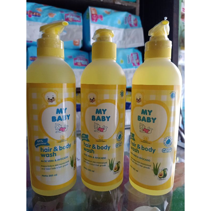 MY BABY HAIR &amp; BODY WASH PUMP 385ML