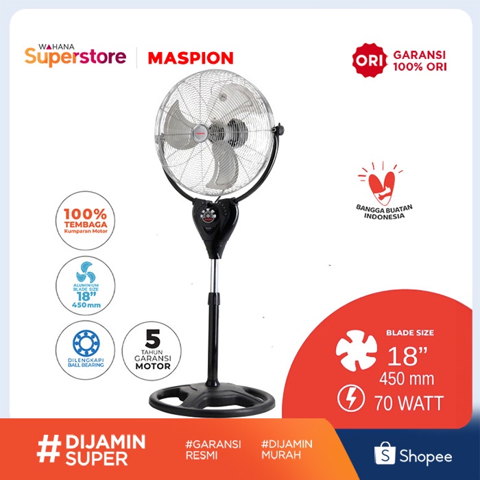 Maspion Kipas Angin Power Stand Fan 18 inch - PW1803RC | PW 1803 RC
