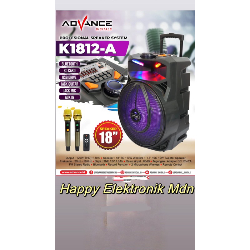 ADVANCE K1812A ADVANCE 18 INCH SPEAKER ADVANCE PORTABLE ADVANCE 18 INCH ADVANCE K1812A Sepeaker Adva