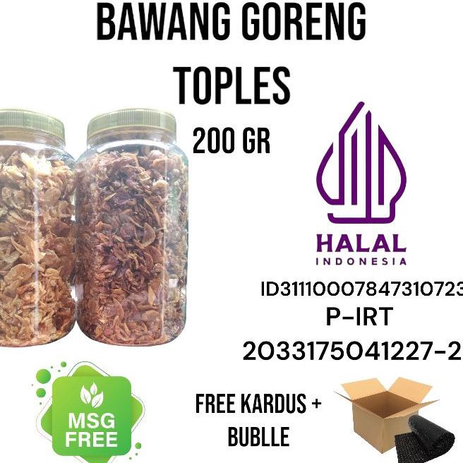 

Produk Bawang Goreng asli Brebes&sumenep 200gr toples Gurih T95 ➝