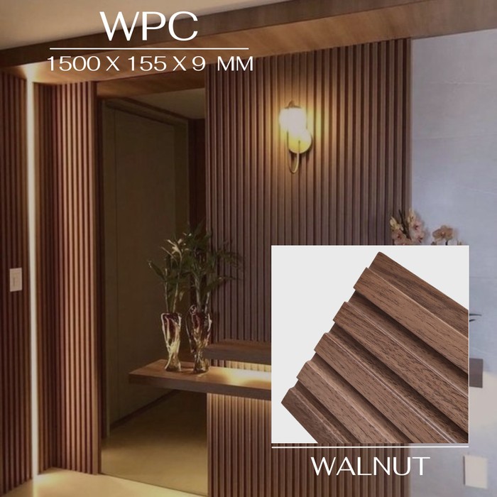 WALL WPC WOOD PANEL WALLPANEL WPC PVC KAYU DINDING UKURAN 16CM x 1,45 METER KETEBALAN 18 MM