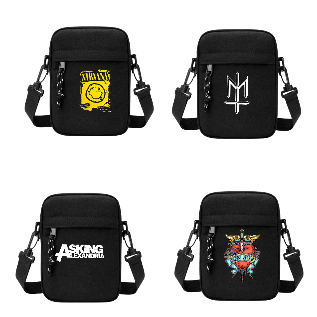 Tas Selempang pria Slingbag Original motif MUSIK tas maternal tas bonjovi tas asking tasnirvana