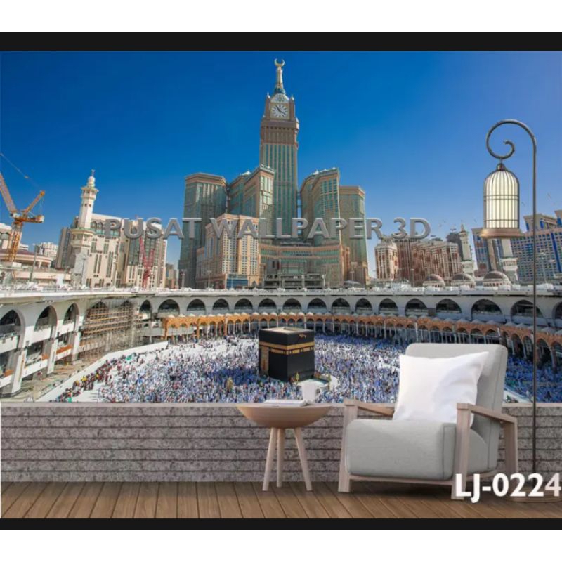 Wallpaper Dekorasi Dinding Ruang Tamu Motif Kakbah , Stiker Dinding Dekorasi Ruang Tamu Gambar Kakba