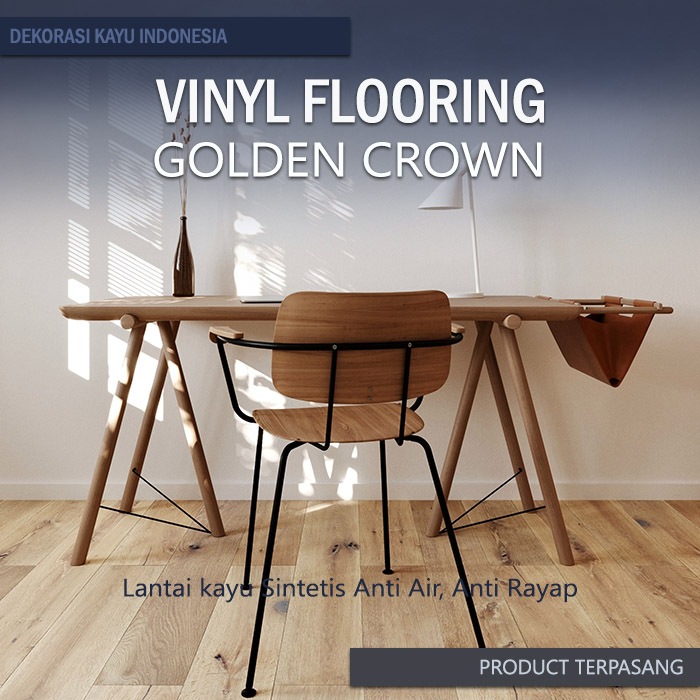 Lantai Vinyl Kayu Plank Tebal 3mm Golden Crown Harga Per Meter
