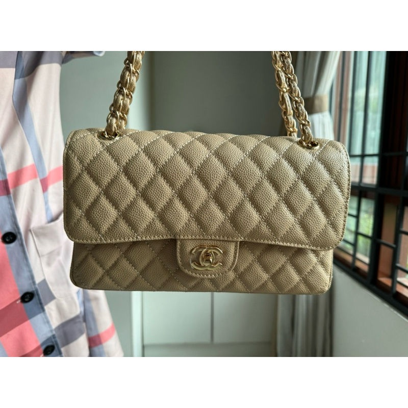 tas wanita cendol Original New Chanel tas selempang rantai kulit kaviar