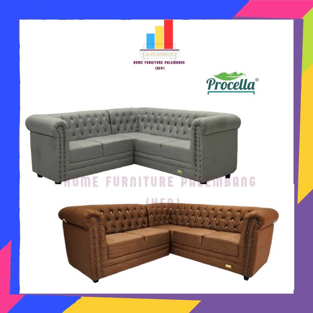 Sofa L bergen procella /kursi tamu/ sofa minimalis furniture palembang