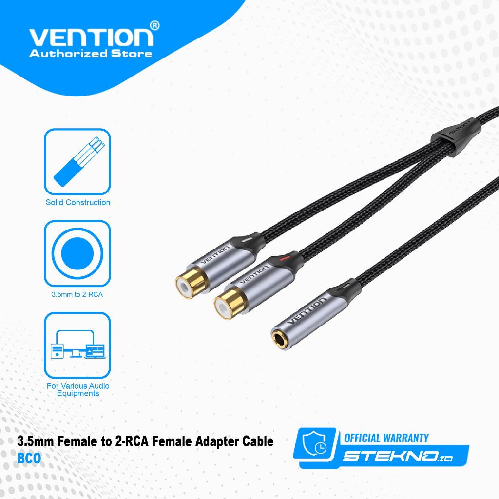 Vention Kabel Audio Aux 3.5 mm to RCA 2 Female For Audio Speaker