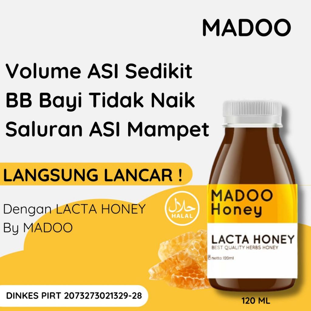 MADOO Pelancar Asi - Madu ASI BOOSTER Membantu Melancarkan Asi  Suplemen Pelancar ASI