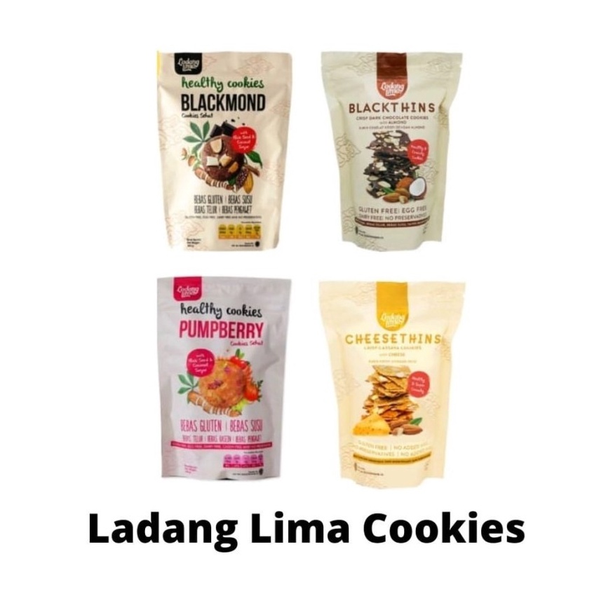 

NI52 Blackmond/ Blackthins/ Cheesethins/ Pumpberry Cookies Ladang Lima Gluten Free Snack Sehat s0lie