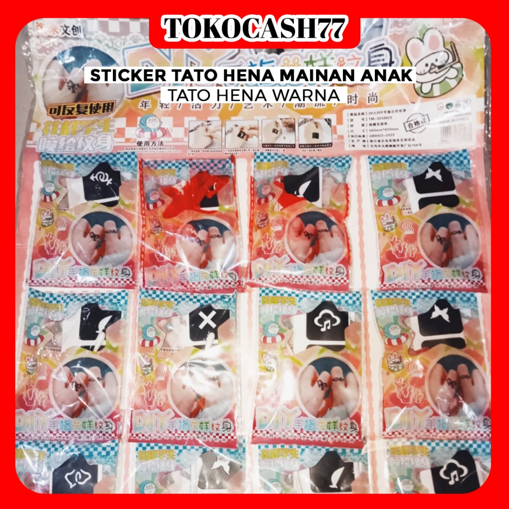 

STICKER TATO HENA MAINAN ANAK / TATO HENA WARNA