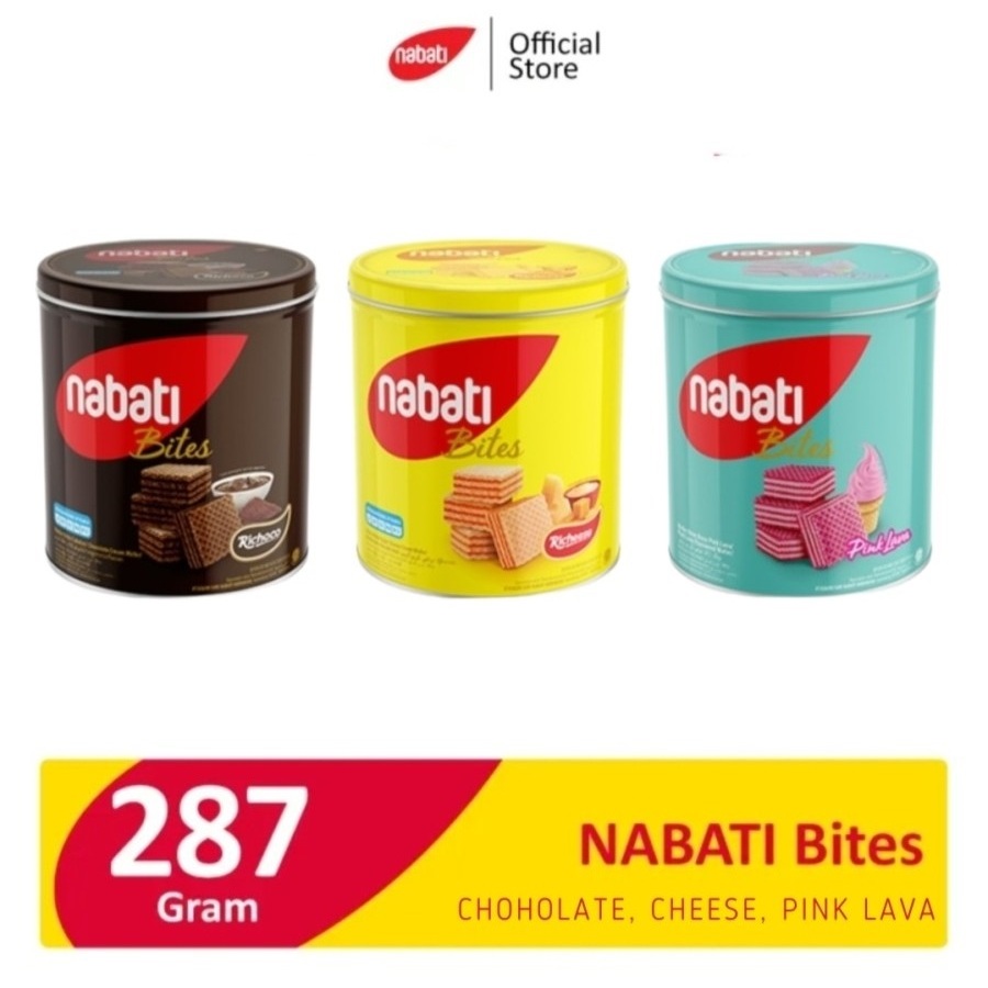 

Nabati Kaleng Bites Wafer Richeese Richoco Pink Lava 287 Gr