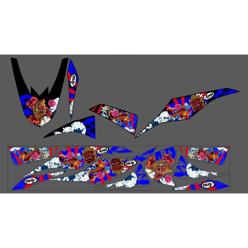 STRIPING STICKER TRANSPARAN MIO M3 CUSTOM DESIGN ARAI