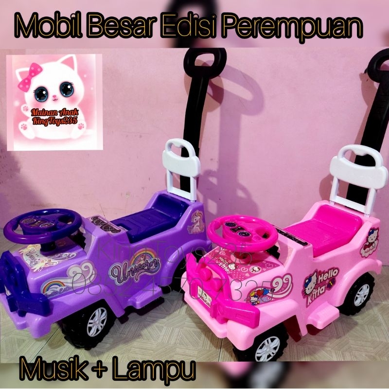Mobil Anak Besar Bisa Di Naiki Duduk Bonus Batrai Lampu Musik Suara Lagu Mobil Cewek Perempuan Ride 