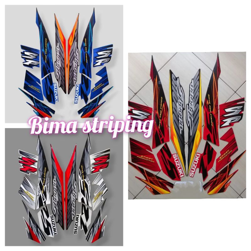 Stiker striping list body full set motor suzuki shogun 2007