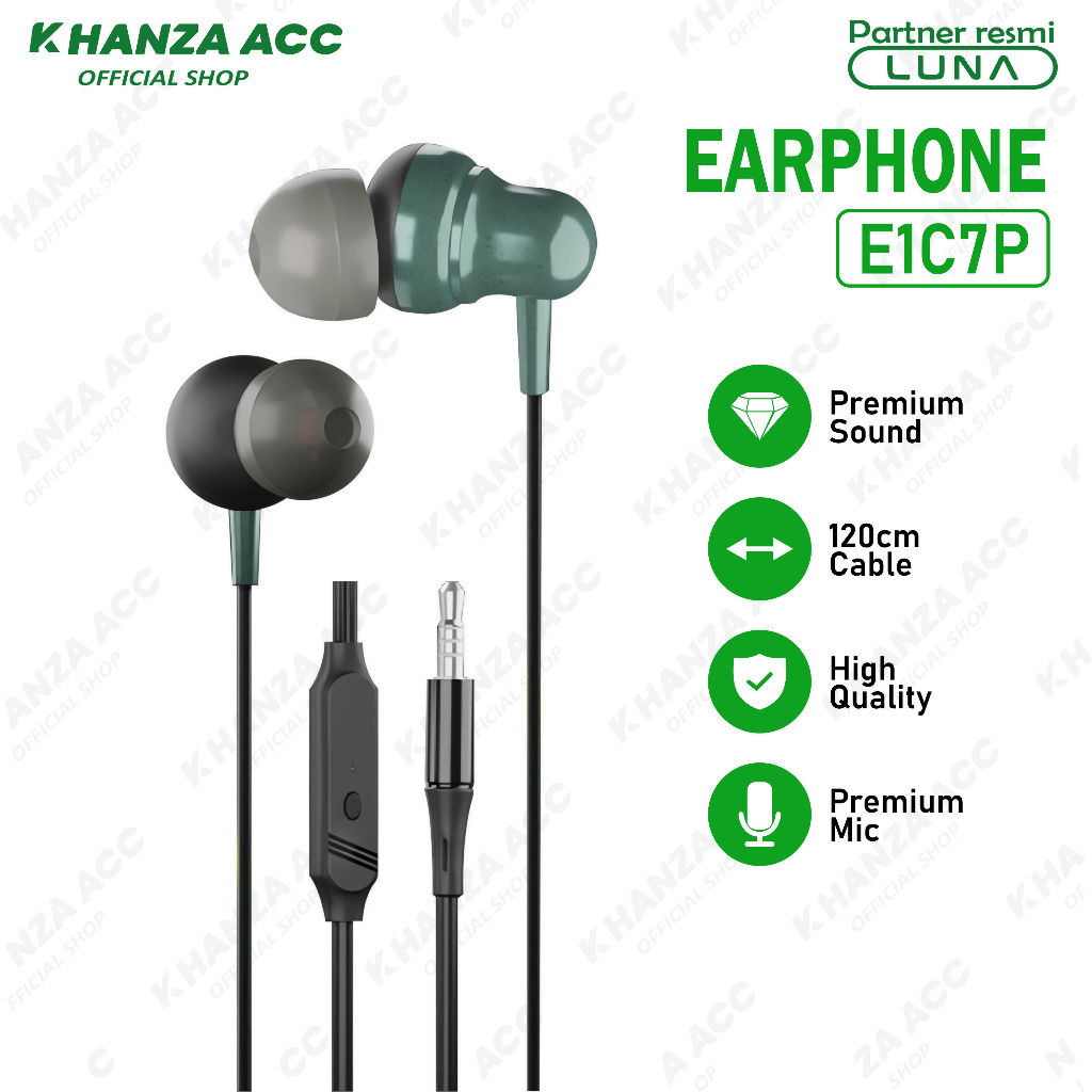 KHANZAACC LUNA E1C7P Earphone In-Ear Musik Headset Stereo
