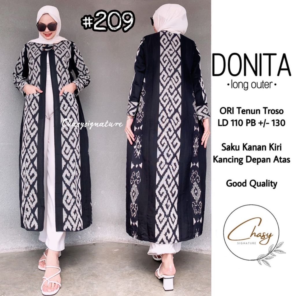 Long Outer Batik Tenun by Butik Batik Solo Bahan Tenun ORI kode LONG OUTER BATIK TENUN DONITA