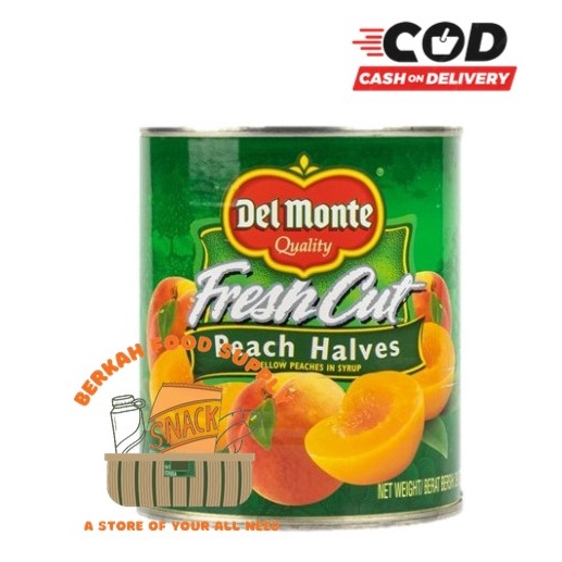 

K04748 Del Monte Peach Halves 825gr Yellow Peach In Syrup / Peach Kaleng Delmonte 8740