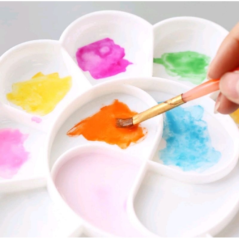 

PALETTE CAT AIR DAN CAT ACRYLIC BENTUK BUNGA / PALET MELUKIS / PIRING