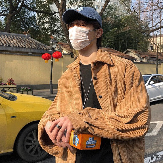 Terlaku, Corduroy Retro Long Sleeve Outer Shirt Casual Oversize in Brown and Black Color - Kemeja Ou