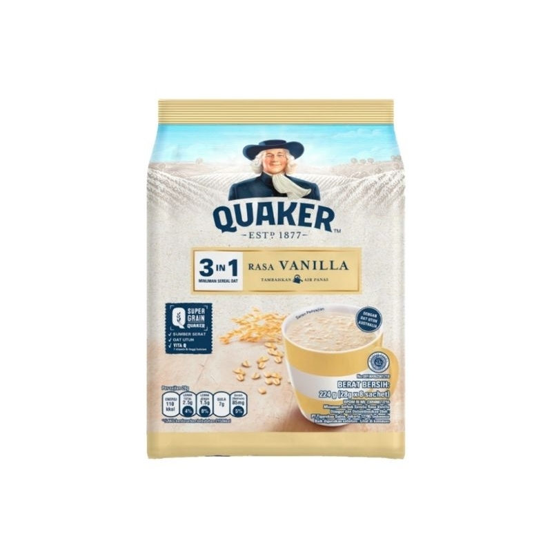 

QUAKER Oats 3 in 1 Vanila Bag 8 x 28 g