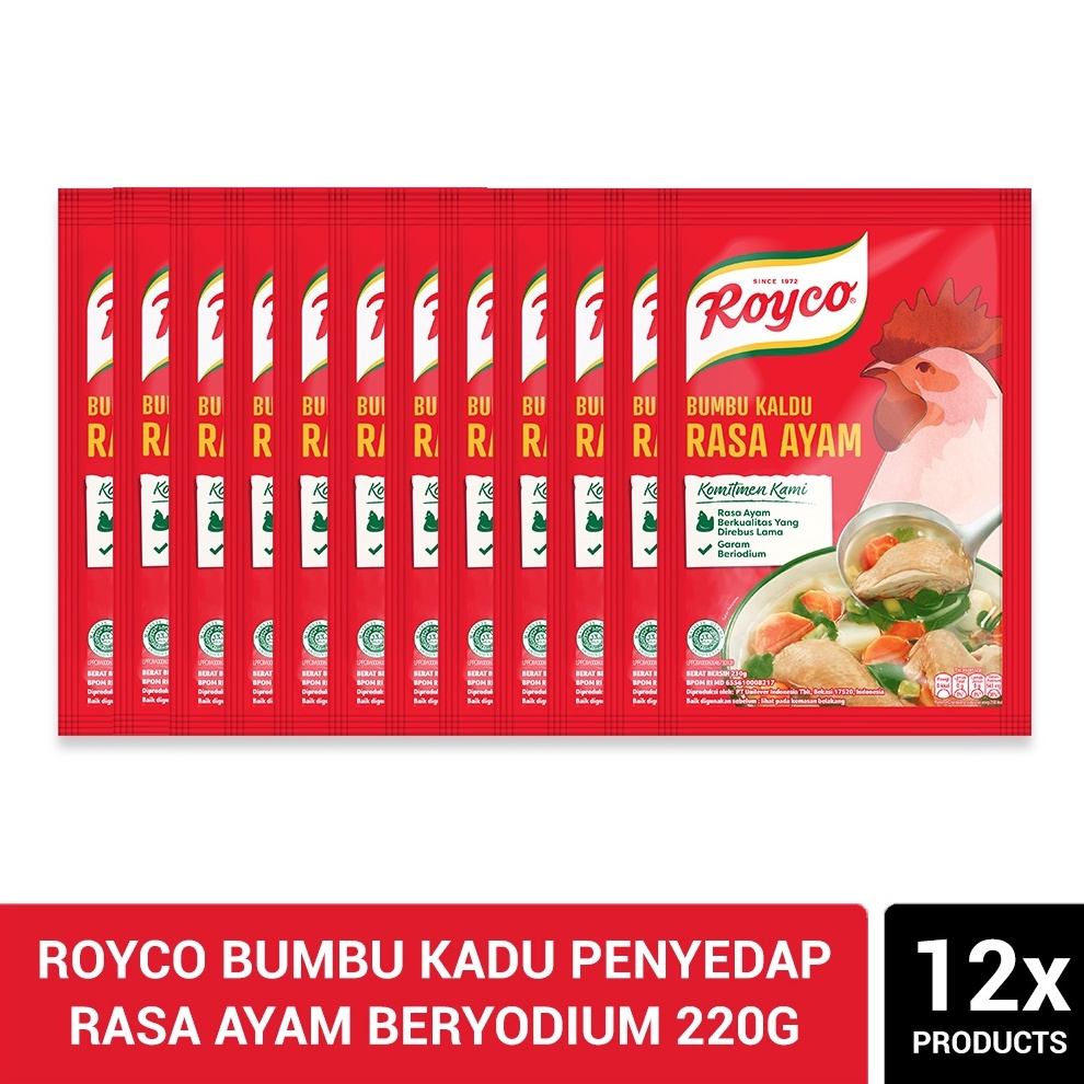 

12.12 Brands Festival Royco Bumbu Kadu Penyedap Rasa Ayam Beryodium 220g (Isi 12) !!!