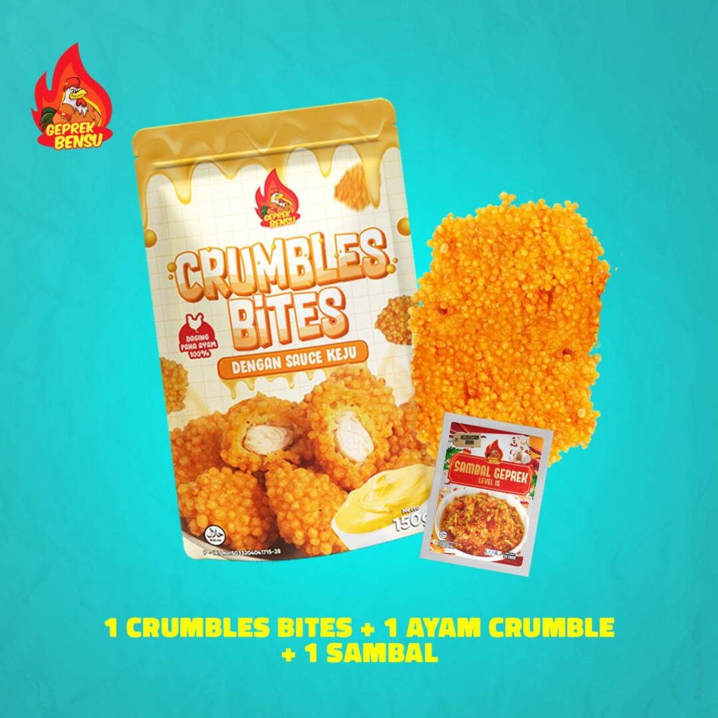 

Terbaik Crumble Bites + Ayam Crumble + 1 Sambal Sachet Geprek Bensu 20gr buruan