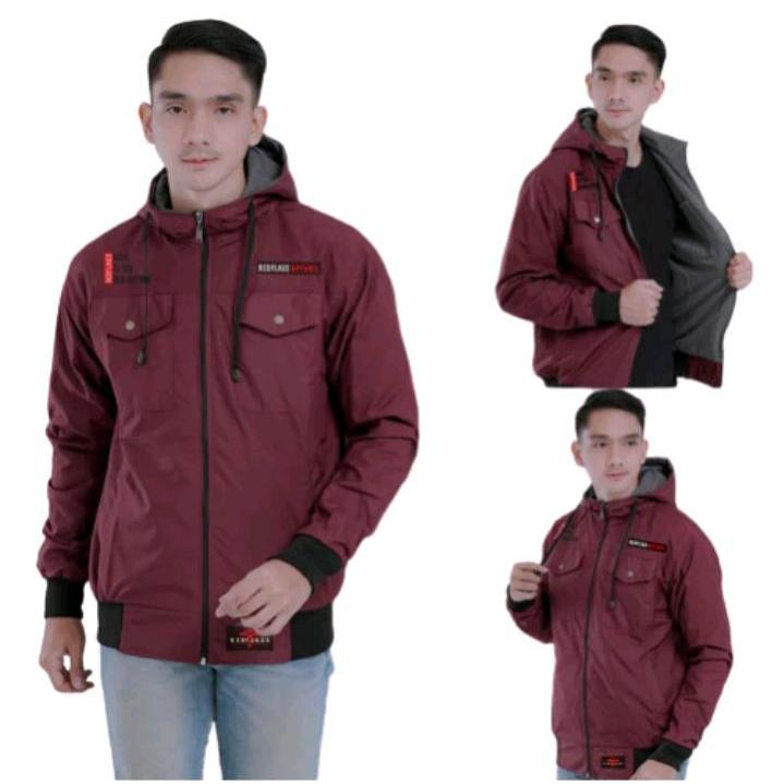 JAKET COWOK PARASUT CASUAL REGLAN Simple Original / JAKET HOODIE PRIA WATERPROOF