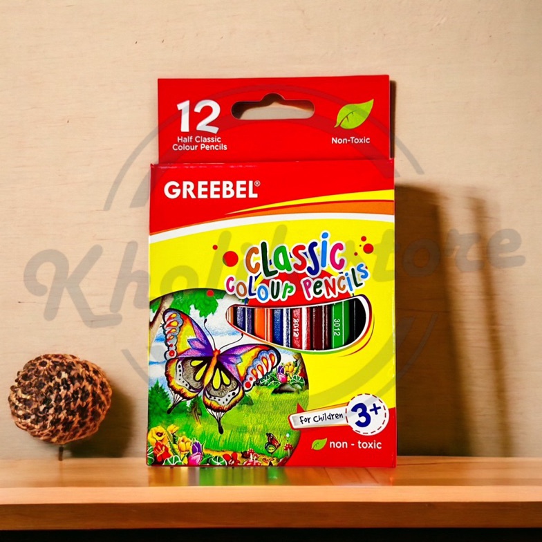 

COD** Pensil Warna Pendek 12W Greebel Classic 6bn79