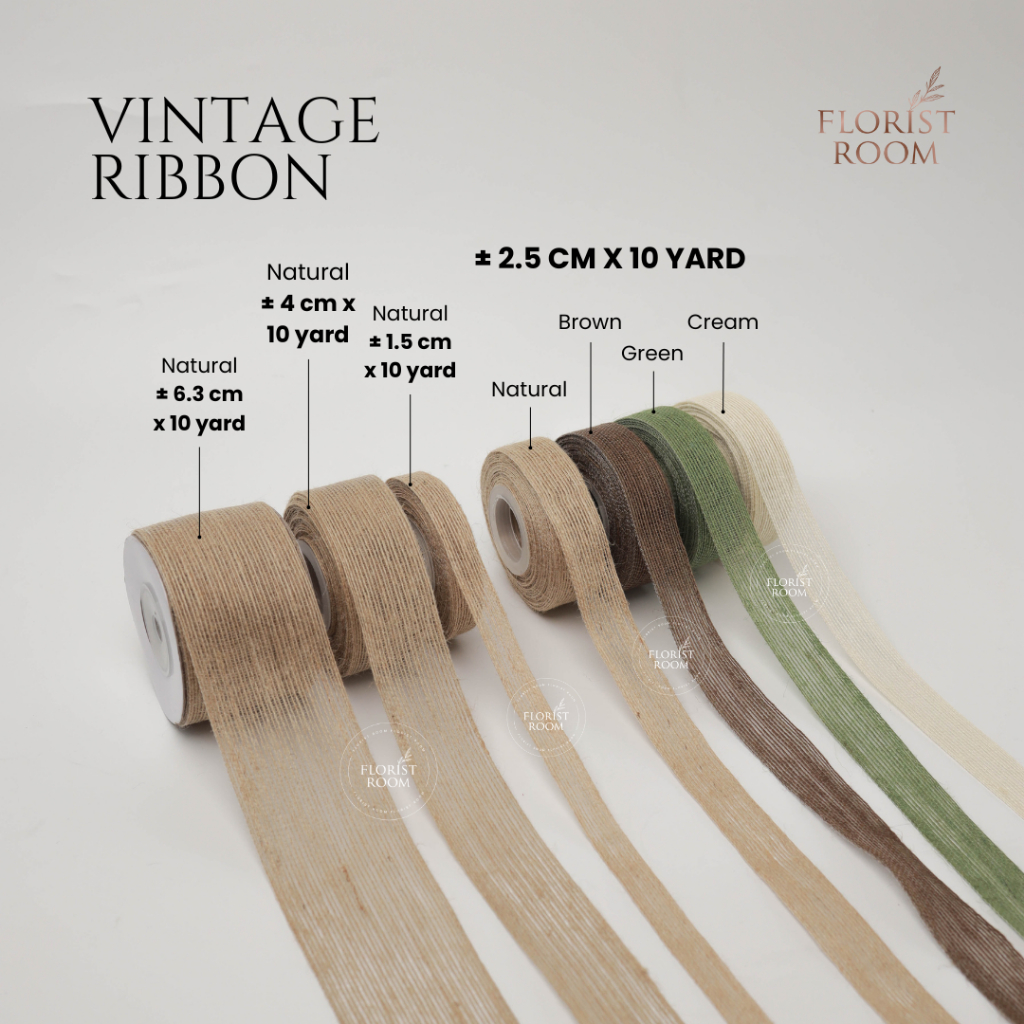 

Vintage Ribbon - Pita Rustic - Dekorasi -Pita Murah
