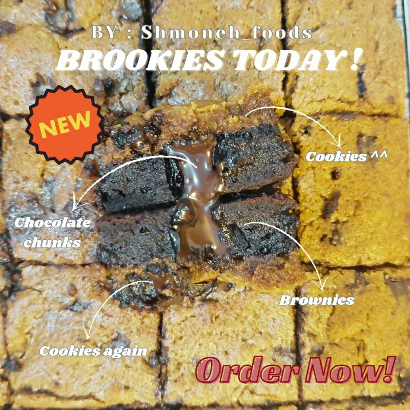 

Shmoneh Kitchen - BROOKIES Viral Premium uk.20×20cm Fudgy Brownies + Cookies *Baca deskripsi !