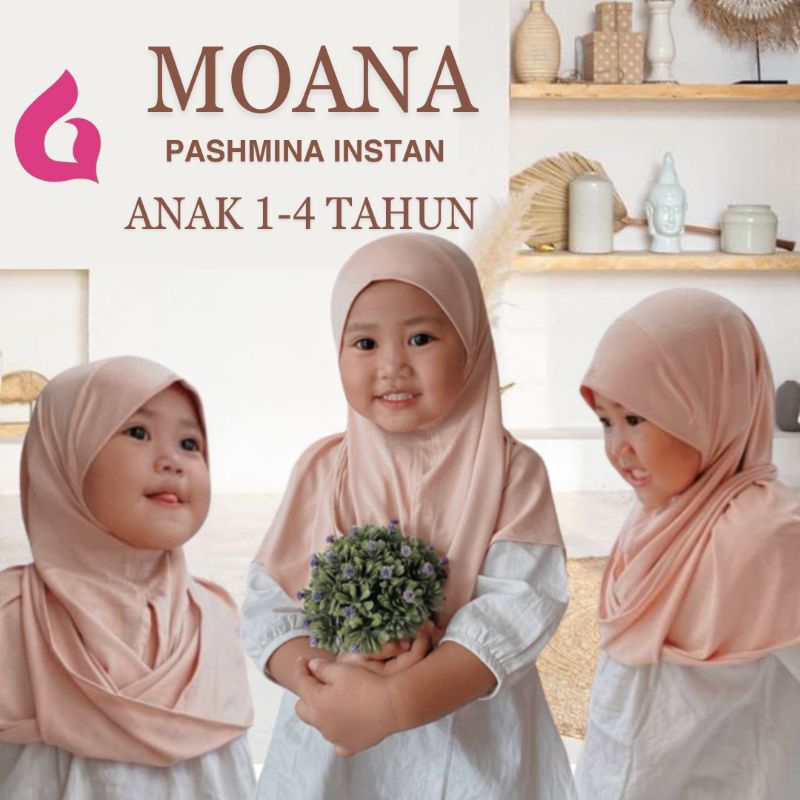Jilbab anak Moana instan | Pashmina instan Moana jersey anak | Hijab sehitiga instant anak jersey | 