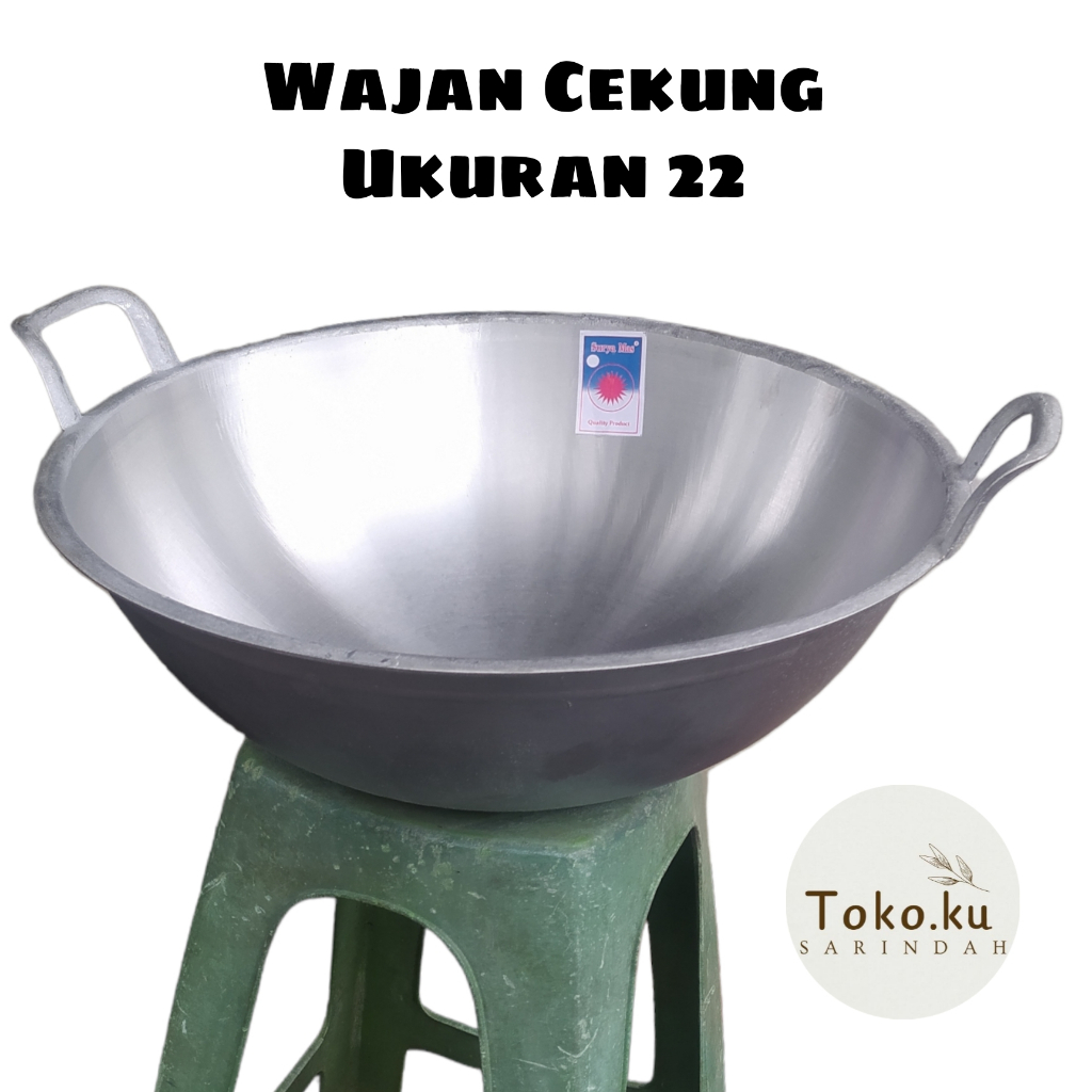 Wajan cekung no 22 kuali Wok pan kuali wajan jumbo besar anti pecah anti lengket
