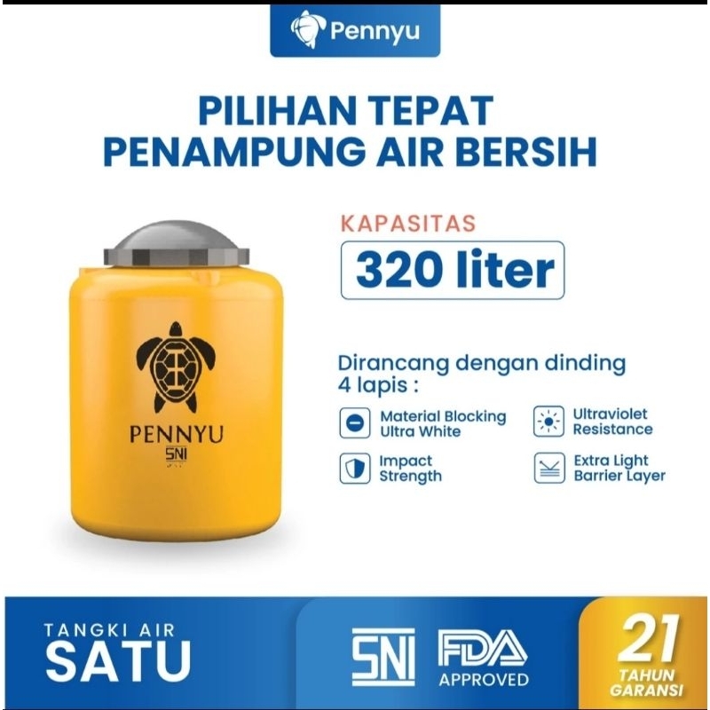 Tandon Penyu | Tangki Air | Toren Air PenyuSNI Series 320 Liter | Free Ongkir Jateng, DIY, Jatim