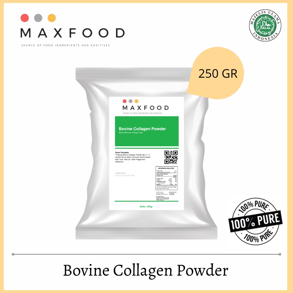 

[♧G10&] MAXFOOD - Turkey Halavet Hydrolized Bovine Collagen/ Bubuk Kolagen Sapi Murni 250 GR Terjamin Bagus