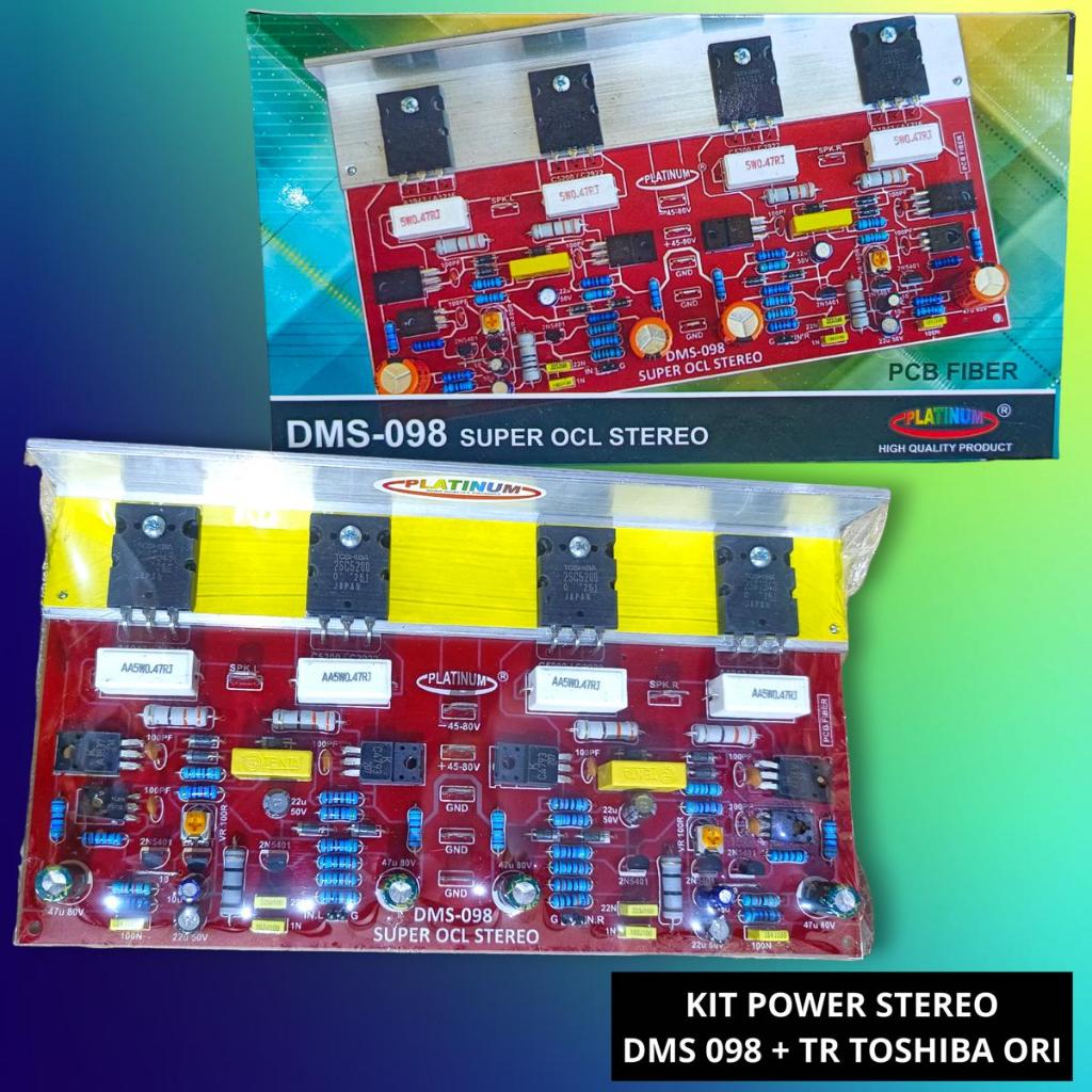 Kit Power Stereo DMS 098 + Transistor Toshiba Original DMS098 Platinum Amplifier