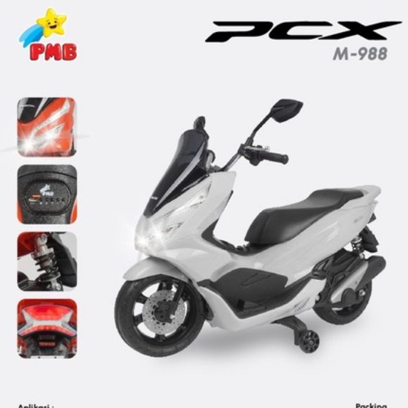 Mainan Anak Motor Aki Model HONDA PCX Ban Karet Original PMB M988