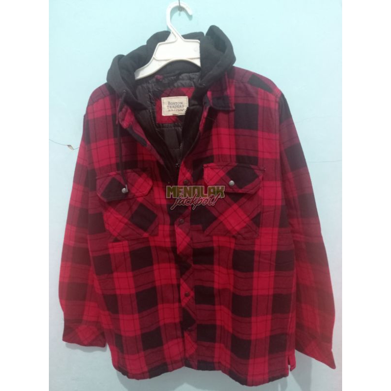 flanel hoodie boston traders