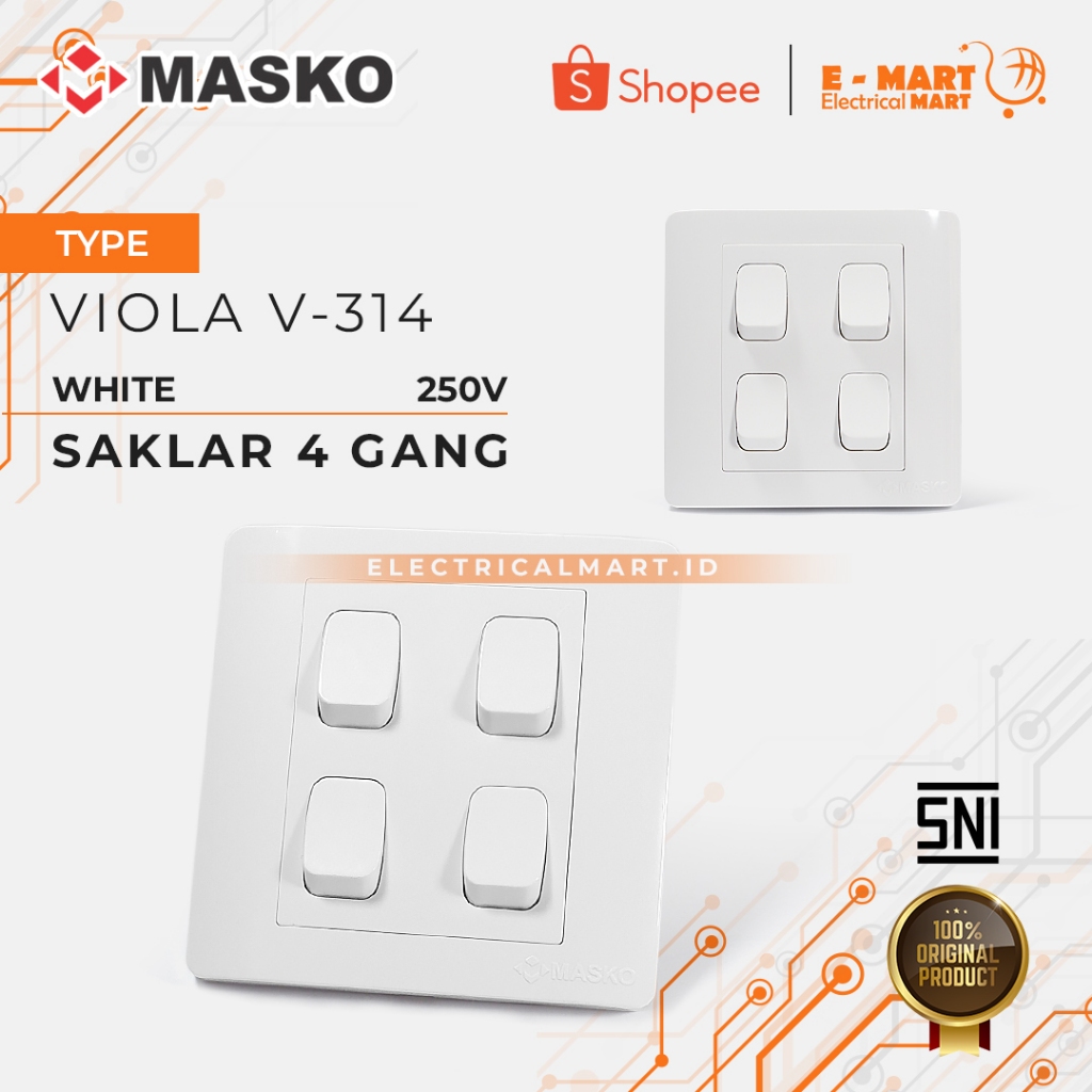 MASKO VIOLA Saklar 4GANG V-314 kecil